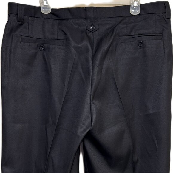 Michael Irvin #88- 44 x 34 Shinny Black 100% Polyester Pleated Men's Dress Pants - Picture 5 of 11
